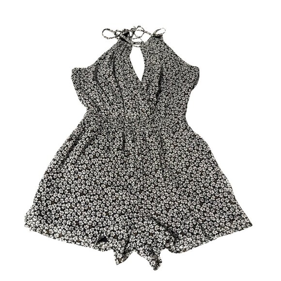 Abercrombie & Fitch Pants - Abercrombie & Fitch Black Floral Halter Romper XS